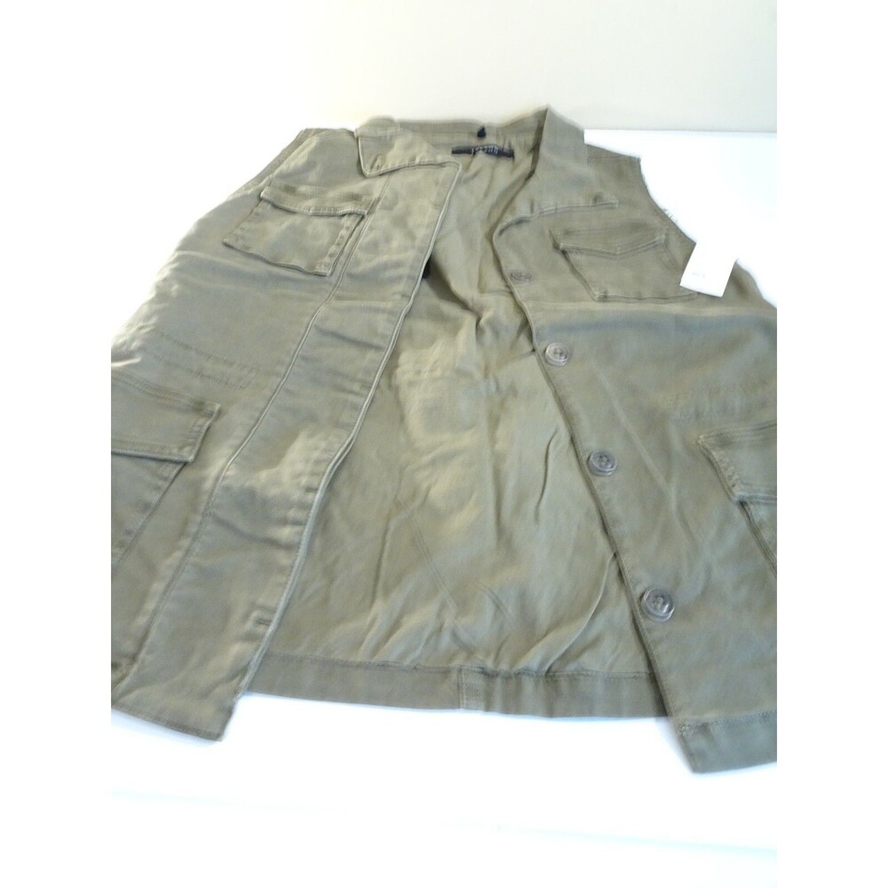 J Brand Women's Distress Trooper Vest Jacket Olive Sz S NWOT 248.00 - Picture 3 of 9
